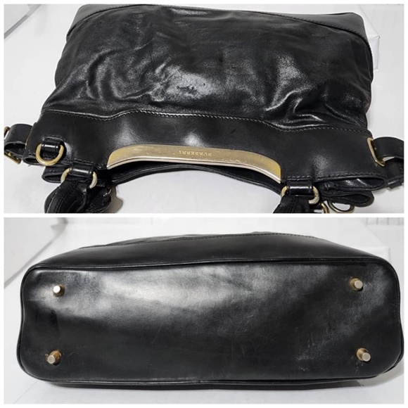 Authentic Burberry Leather Metal Tote Bag Black - Picture 13 of 13